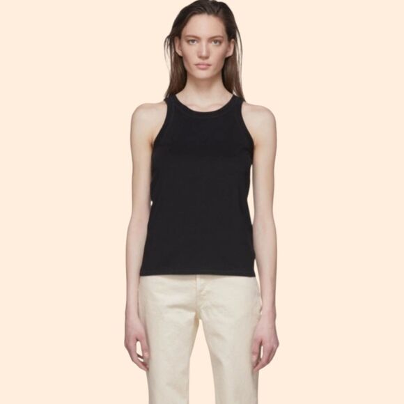 The Row Black Cotton Tank Top - Picture 1 of 5